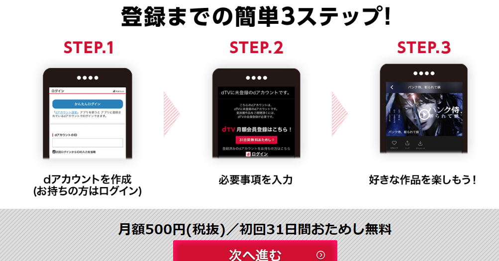 月額500円の動画配信 dTVに登録 | 体験談